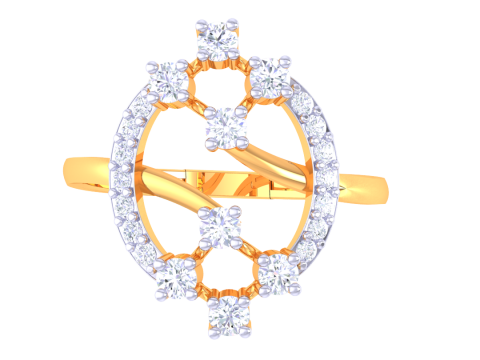 Printable 3D jewelry model of Lady diamond ring Modello 3D