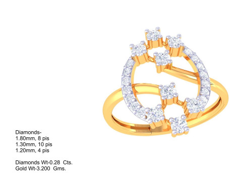 Printable 3D jewelry model of Lady diamond ring Modello 3D