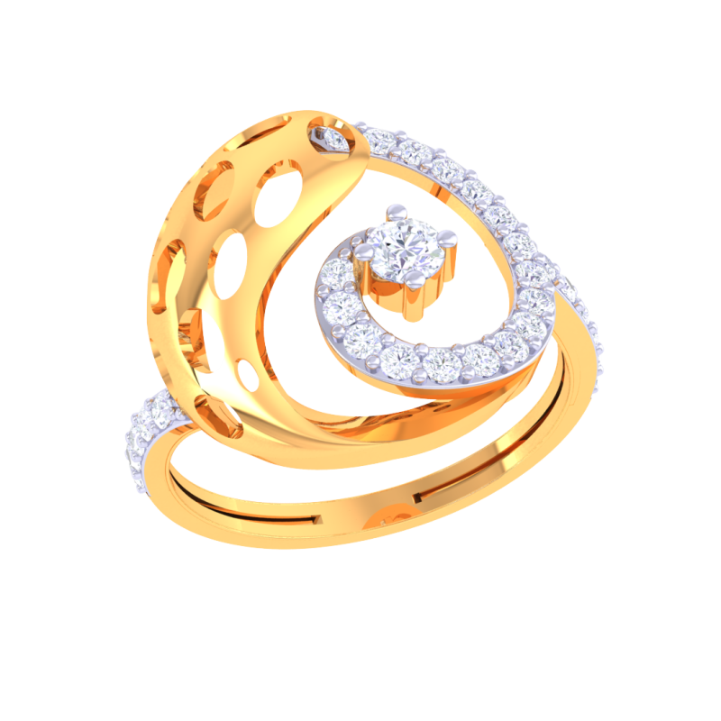 Printable 3D jewelry model of Lady diamond ring 3D Model .c4d .max .obj .3ds .fbx .stl .blend