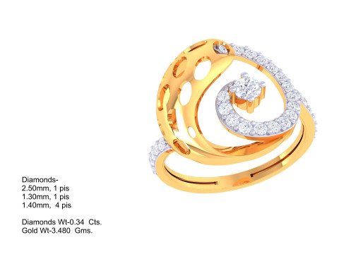 Printable 3D jewelry model of Lady diamond ring 3D Model