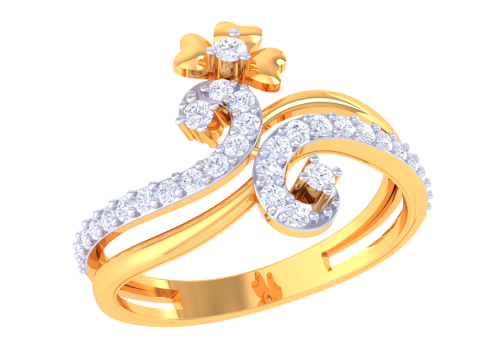 Printable 3D jewelry model of Lady diamond ring 3D Model