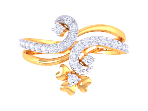 Printable 3D jewelry model of Lady diamond ring Model 3D