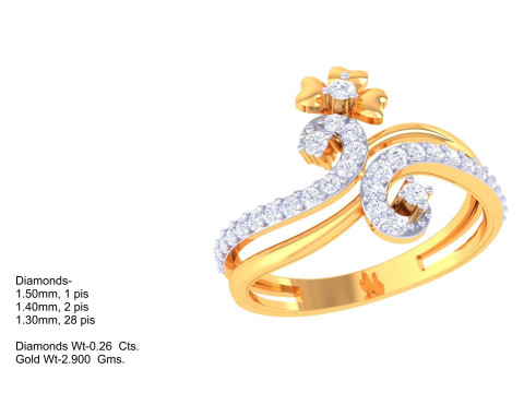 Printable 3D jewelry model of Lady diamond ring Model 3D