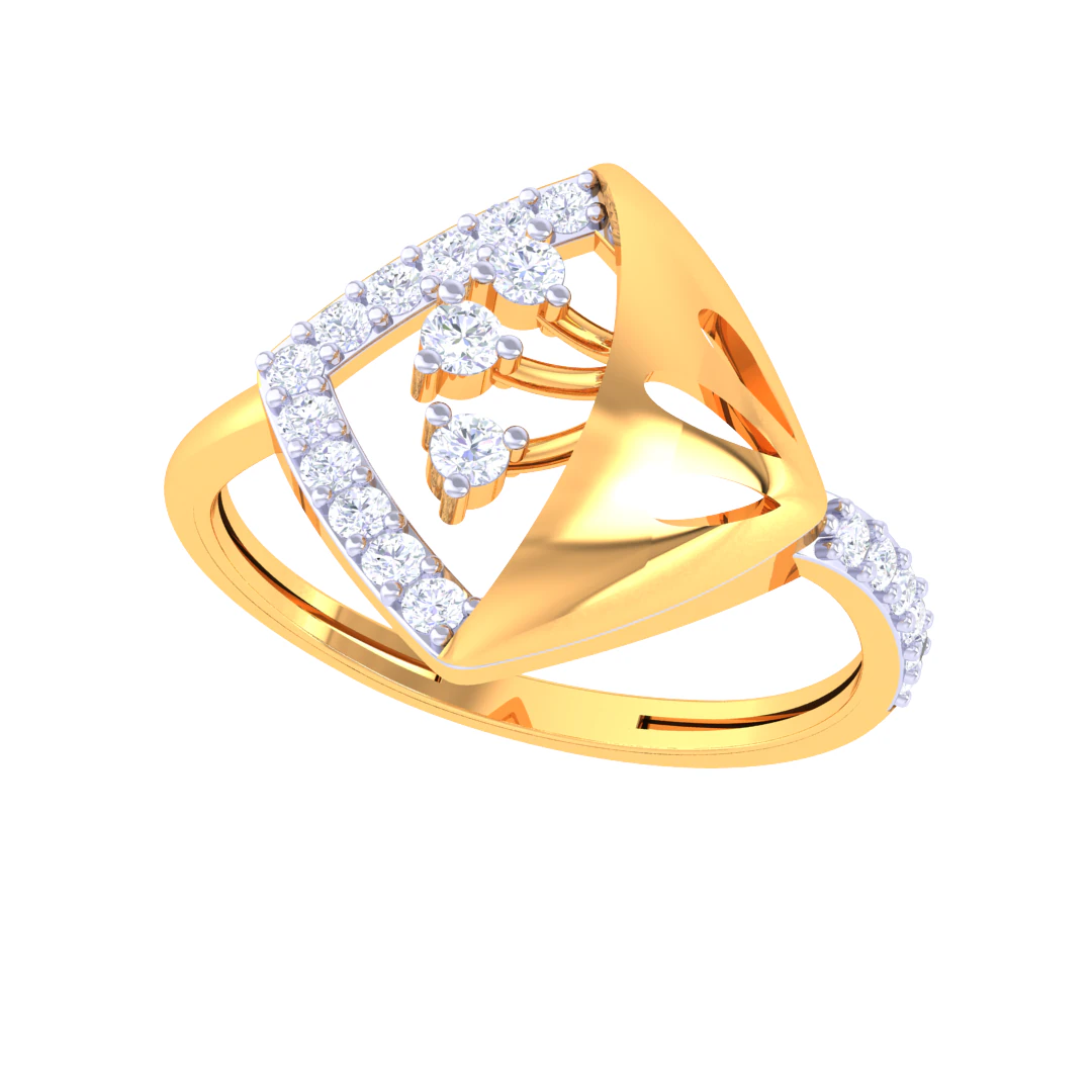 Printable 3D jewelry model of Lady diamond ring 3D Model .c4d .max .obj .3ds .fbx .stl .blend 