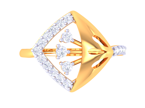 Printable 3D jewelry model of Lady diamond ring Modelo 3D