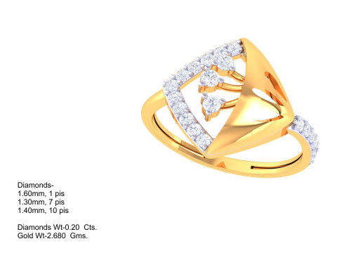 Printable 3D jewelry model of Lady diamond ring Modelo 3D