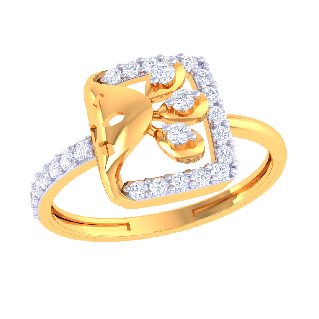 Printable 3D jewelry model of Lady diamond ring 3D Model .c4d .max .obj .3ds .fbx .stl .blend 