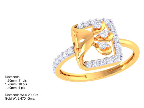 Printable 3D jewelry model of Lady diamond ring 3Dモデル