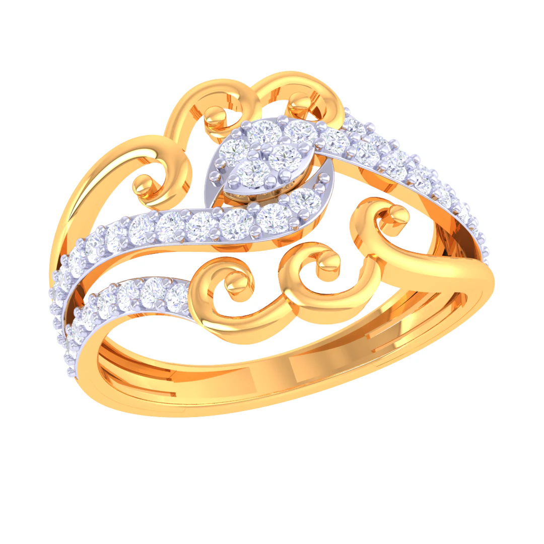 Printable 3D jewelry model of Lady diamond ring 3D Model .c4d .max .obj .3ds .fbx .stl .blend 