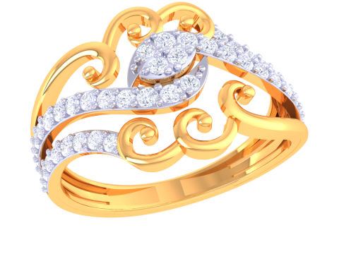 Printable 3D jewelry model of Lady diamond ring 3D 모델