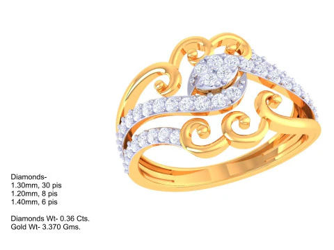 Printable 3D jewelry model of Lady diamond ring 3D Model