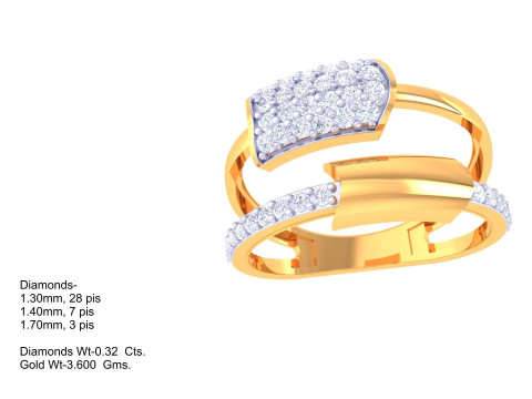 Printable 3D jewelry model of Lady diamond ring Model 3D