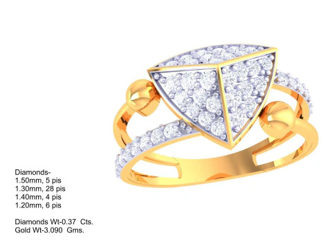 Printable 3D jewelry model of Lady diamond ring 3D Model