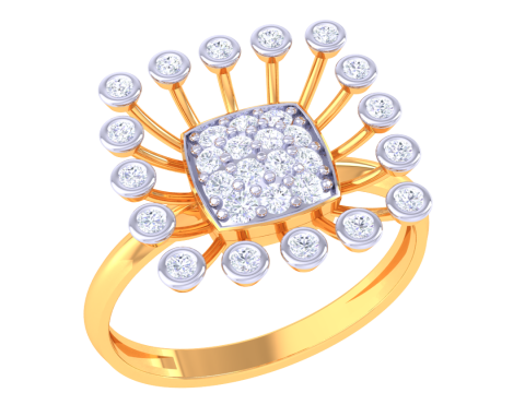 Printable 3D jewelry model of Lady diamond ring 3D मॉडल