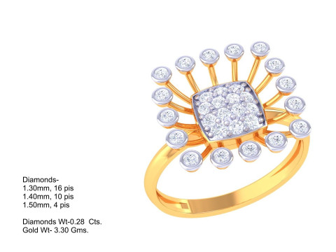 Printable 3D jewelry model of Lady diamond ring Modèle 3D