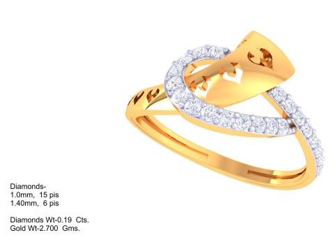 Printable 3D jewelry model of Lady diamond ring 3D Модель