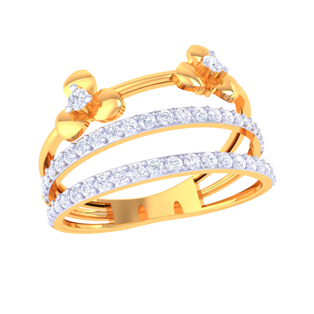 Printable 3D jewelry model of Lady diamond ring 3D Model .c4d .max .obj .3ds .fbx .stl .blend 