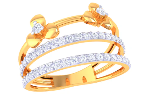 レディ ダイヤモンド リングの印刷可能な 3D ジュエリー モデル 3Dモデル