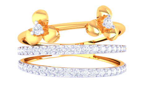 Printable 3D jewelry model of Lady diamond ring Modello 3D