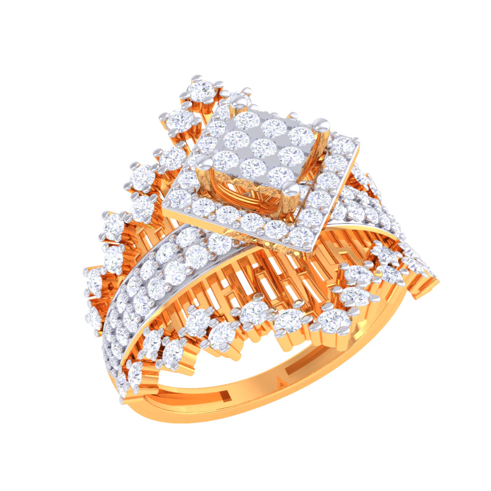 Printable 3D jewelry model of Lady diamond ring 3D Model .c4d .max .obj .3ds .fbx .stl .blend 
