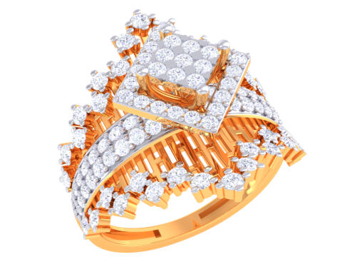 Printable 3D jewelry model of Lady diamond ring 3D Model