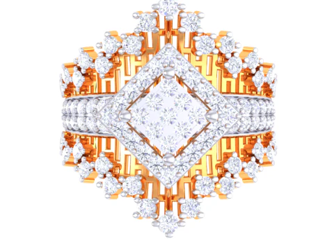 Printable 3D jewelry model of Lady diamond ring 3D Model