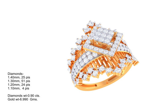 Printable 3D jewelry model of Lady diamond ring 3D मॉडल