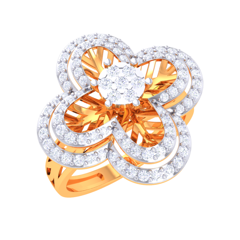 Printable 3D jewelry model of Lady diamond ring 3D Model .c4d .max .obj .3ds .fbx .stl .blend