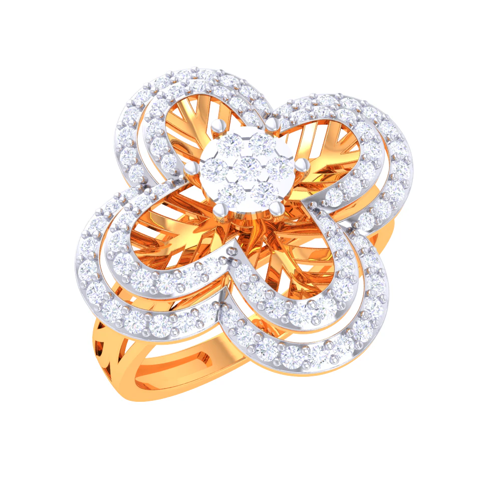 Printable 3D jewelry model of Lady diamond ring 3D Model .c4d .max .obj .3ds .fbx .stl .blend 