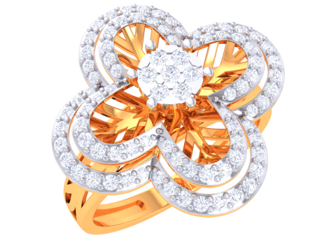 Printable 3D jewelry model of Lady diamond ring 3D Model
