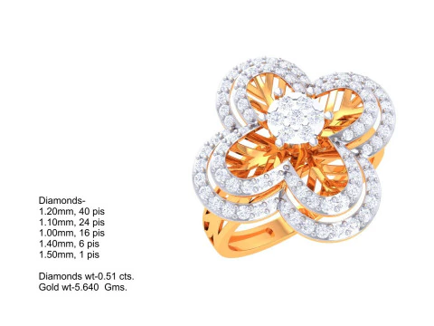 Printable 3D jewelry model of Lady diamond ring 3D Model