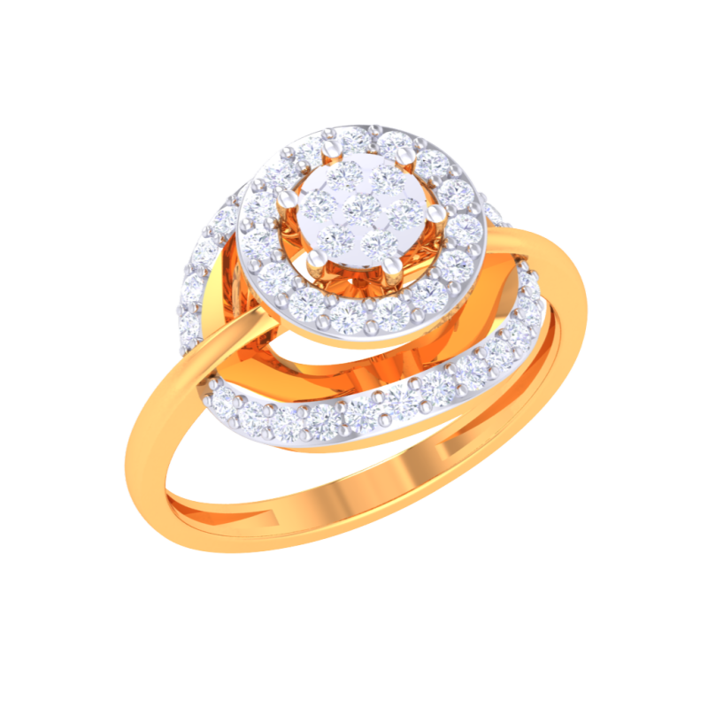 Printable 3D jewelry model of Lady diamond ring 3D Model .c4d .max .obj .3ds .fbx .stl .blend