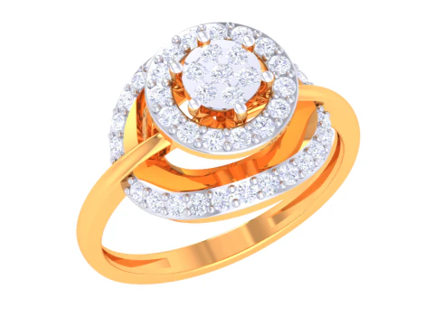 Printable 3D jewelry model of Lady diamond ring 3D Model