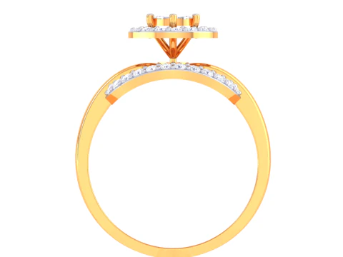 Printable 3D jewelry model of Lady diamond ring 3D Model