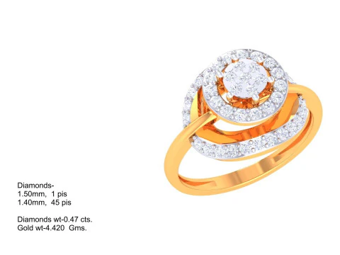 Printable 3D jewelry model of Lady diamond ring 3D Model