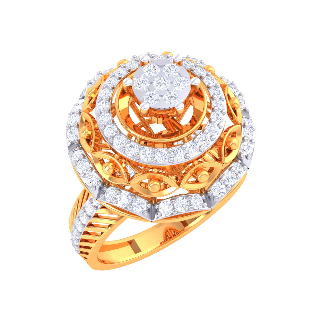 Printable 3D jewelry model of Lady diamond ring 3D Model .c4d .max .obj .3ds .fbx .stl .blend 