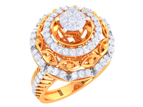 Printable 3D jewelry model of Lady diamond ring 3D Model