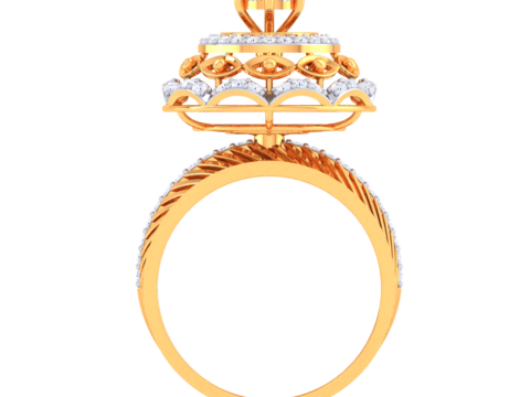 Printable 3D jewelry model of Lady diamond ring 3D Modell
