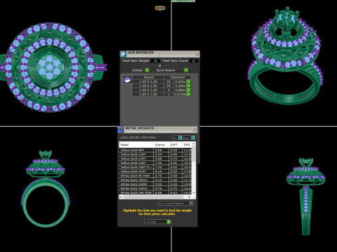 Printable 3D jewelry model of Lady diamond ring 3D Modell