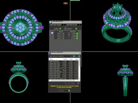 Printable 3D jewelry model of Lady diamond ring 3D Model
