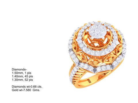 Printable 3D jewelry model of Lady diamond ring 3D Modell