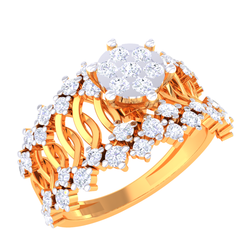 Printable 3D jewelry model of Lady diamond ring 3D Model .c4d .max .obj .3ds .fbx .stl .blend