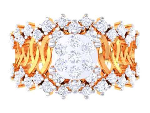 Printable 3D jewelry model of Lady diamond ring 3D Model