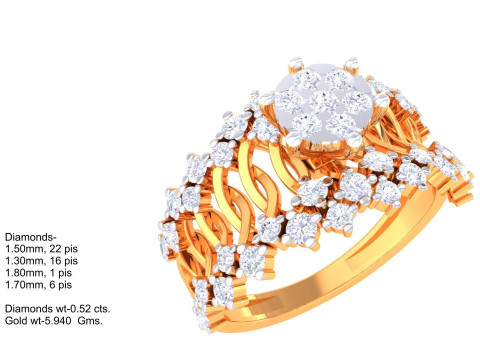 Printable 3D jewelry model of Lady diamond ring 3D Model