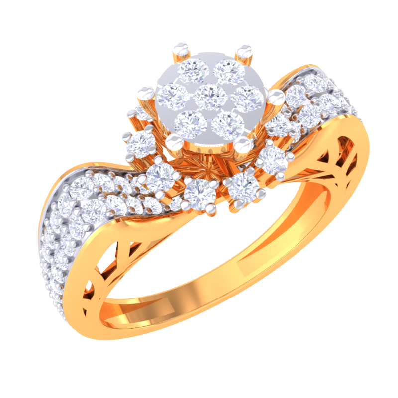 Printable 3D jewelry model of Lady diamond ring Modello 3D .c4d .max .obj .3ds .fbx .stl .blend