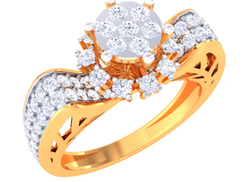 Printable 3D jewelry model of Lady diamond ring 3D Model