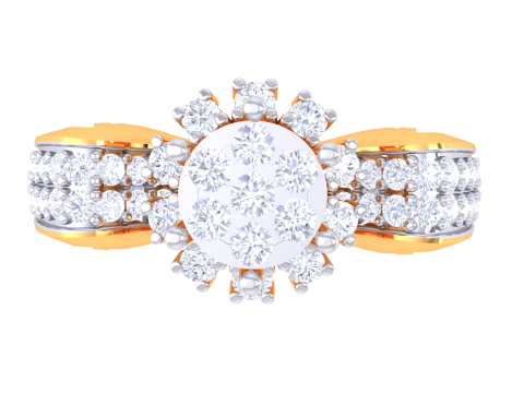 Printable 3D jewelry model of Lady diamond ring Modello 3D