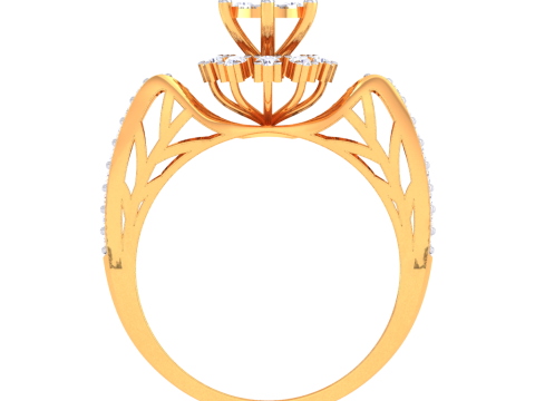 Printable 3D jewelry model of Lady diamond ring Modello 3D