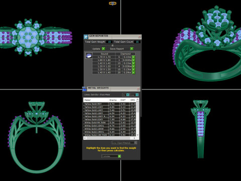 Printable 3D jewelry model of Lady diamond ring Modello 3D