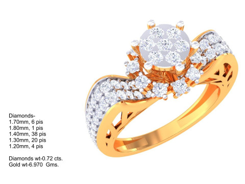 Printable 3D jewelry model of Lady diamond ring Modello 3D
